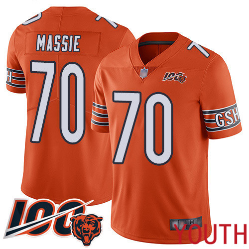 Chicago Bears Limited Orange Youth Bobby Massie Alternate Jersey NFL Football #70 100th Season->youth nfl jersey->Youth Jersey